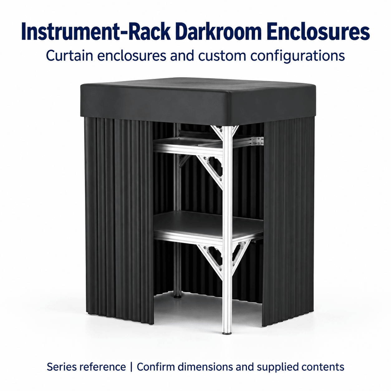 Optical Instrument-Rack Darkroom Enclosures — English reference illustration