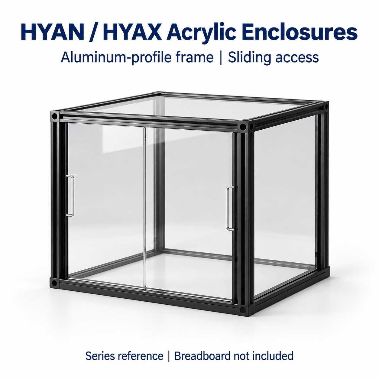 HYAN / HYAX Transparent Acrylic Experiment Enclosures — English reference illustration