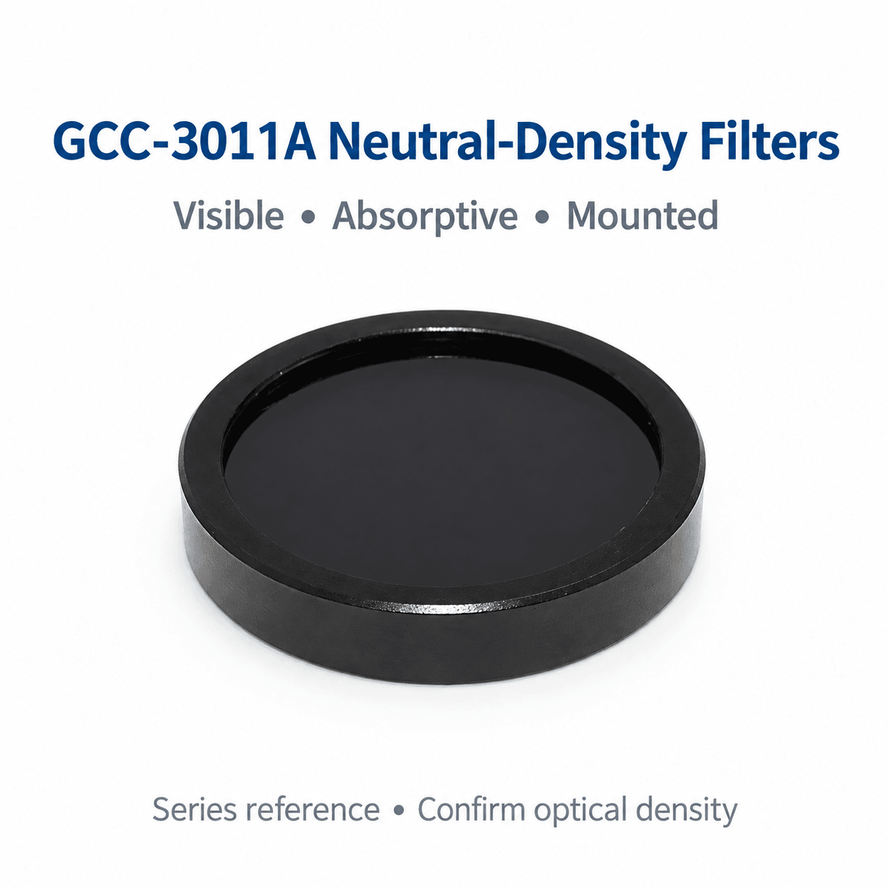 GCC-3011A Visible Absorptive Neutral-Density Filters — English reference illustration