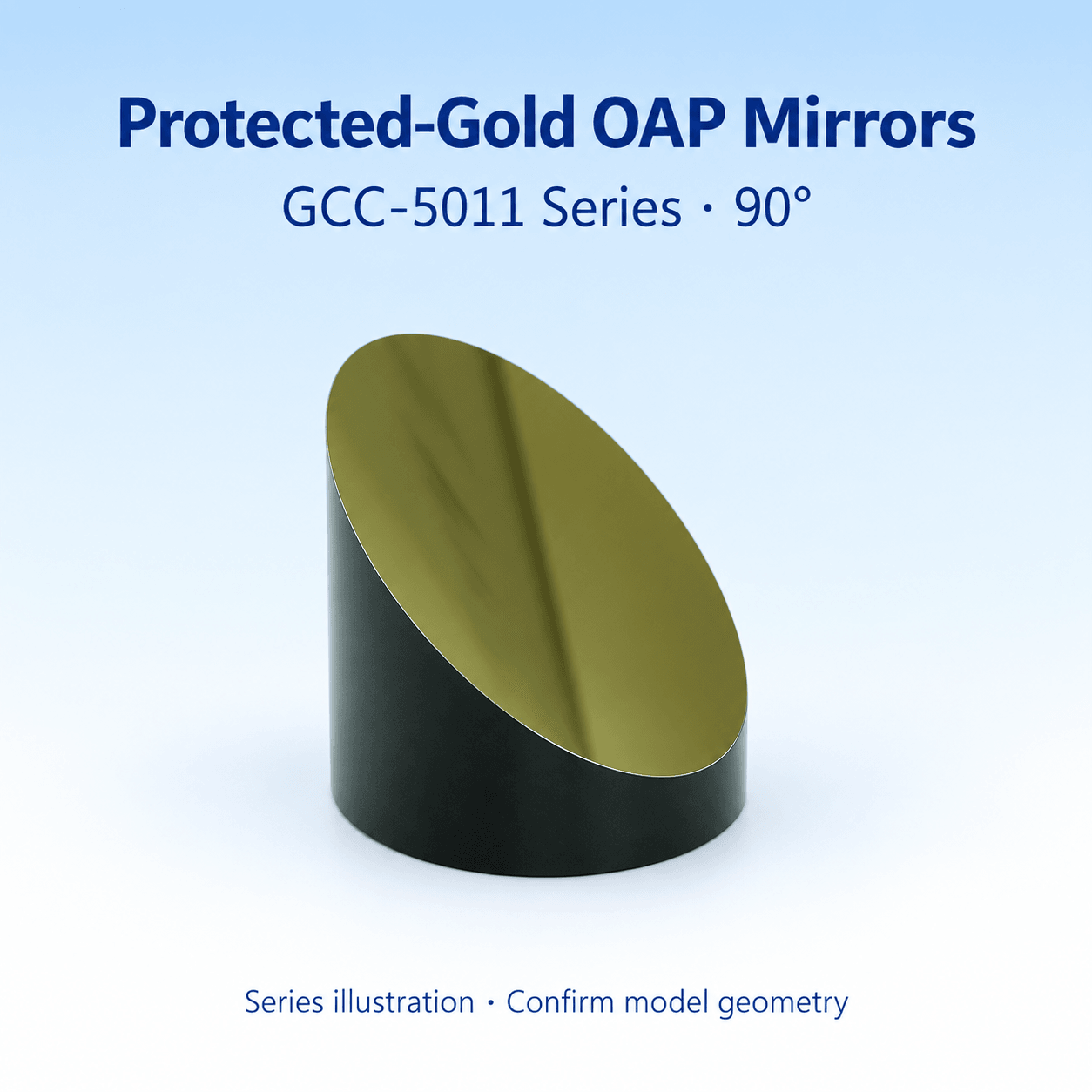 GCC-5011 Protected-Gold 90° Off-Axis Parabolic Mirrors — English reference illustration