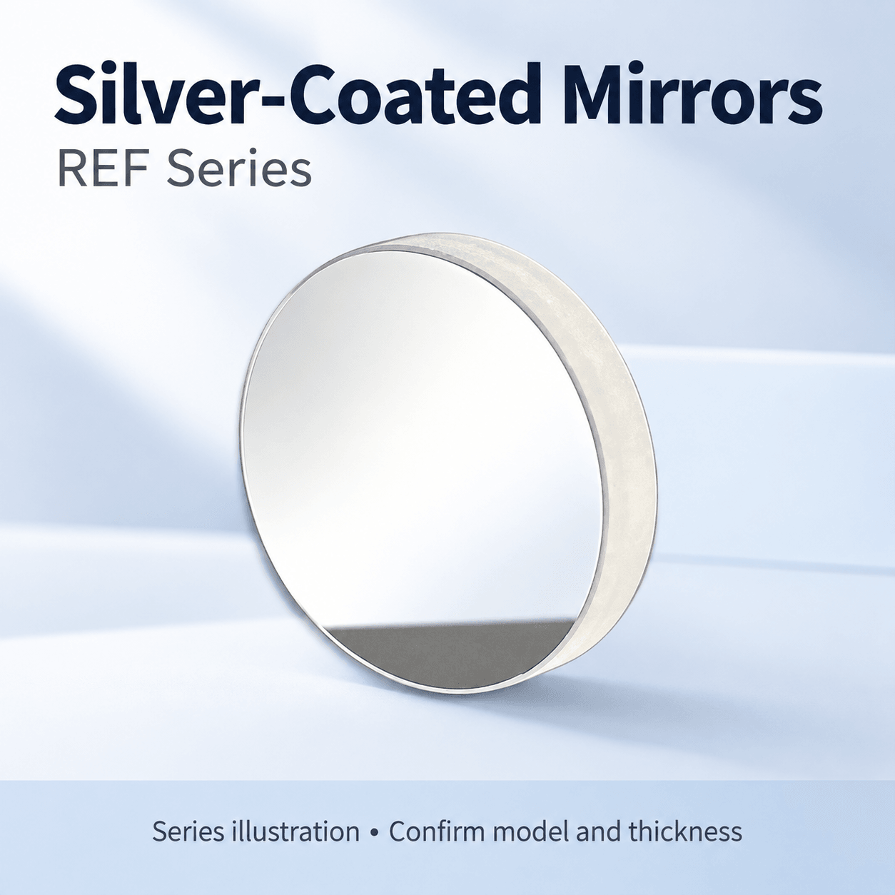 REF Silver-Coated Flat Mirrors — English reference illustration
