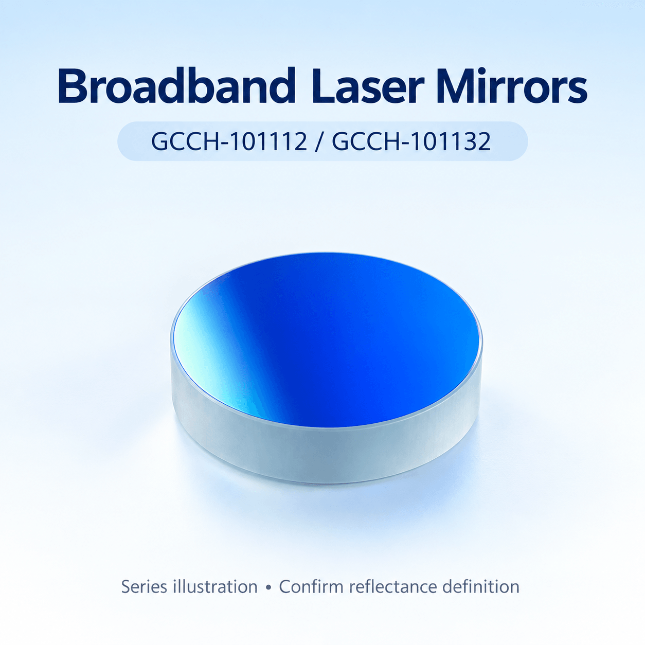 GCCH-101112 / GCCH-101132 Broadband Laser Mirrors — English reference illustration