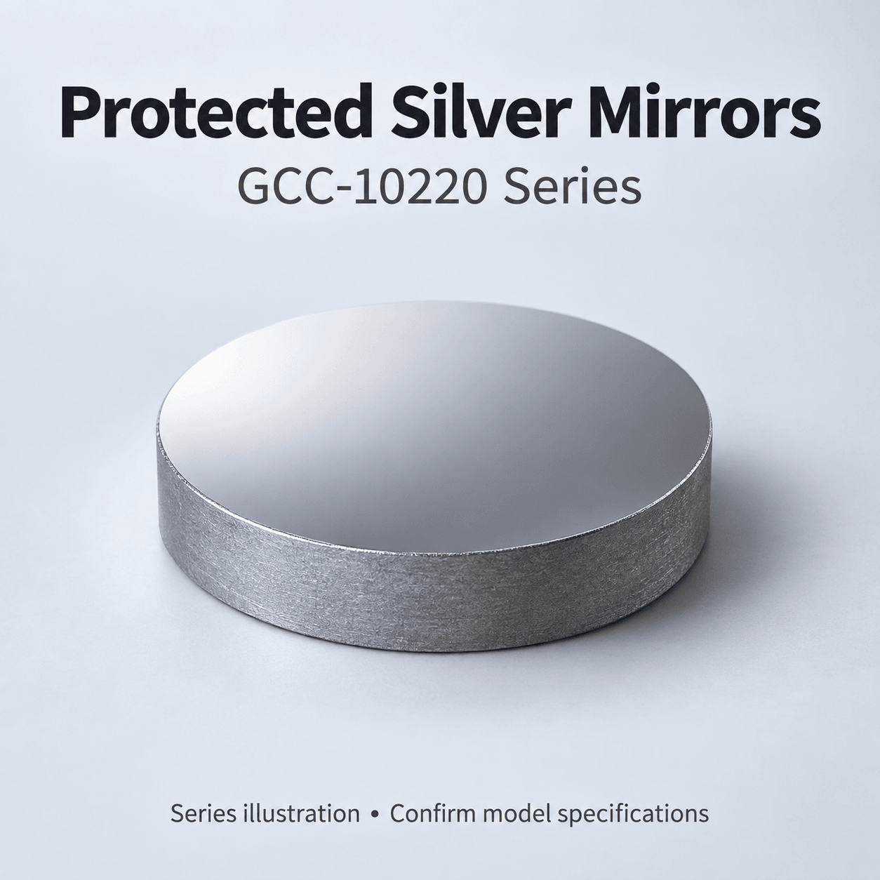 GCC-10220 Series Protected Silver Round Mirrors — English reference illustration