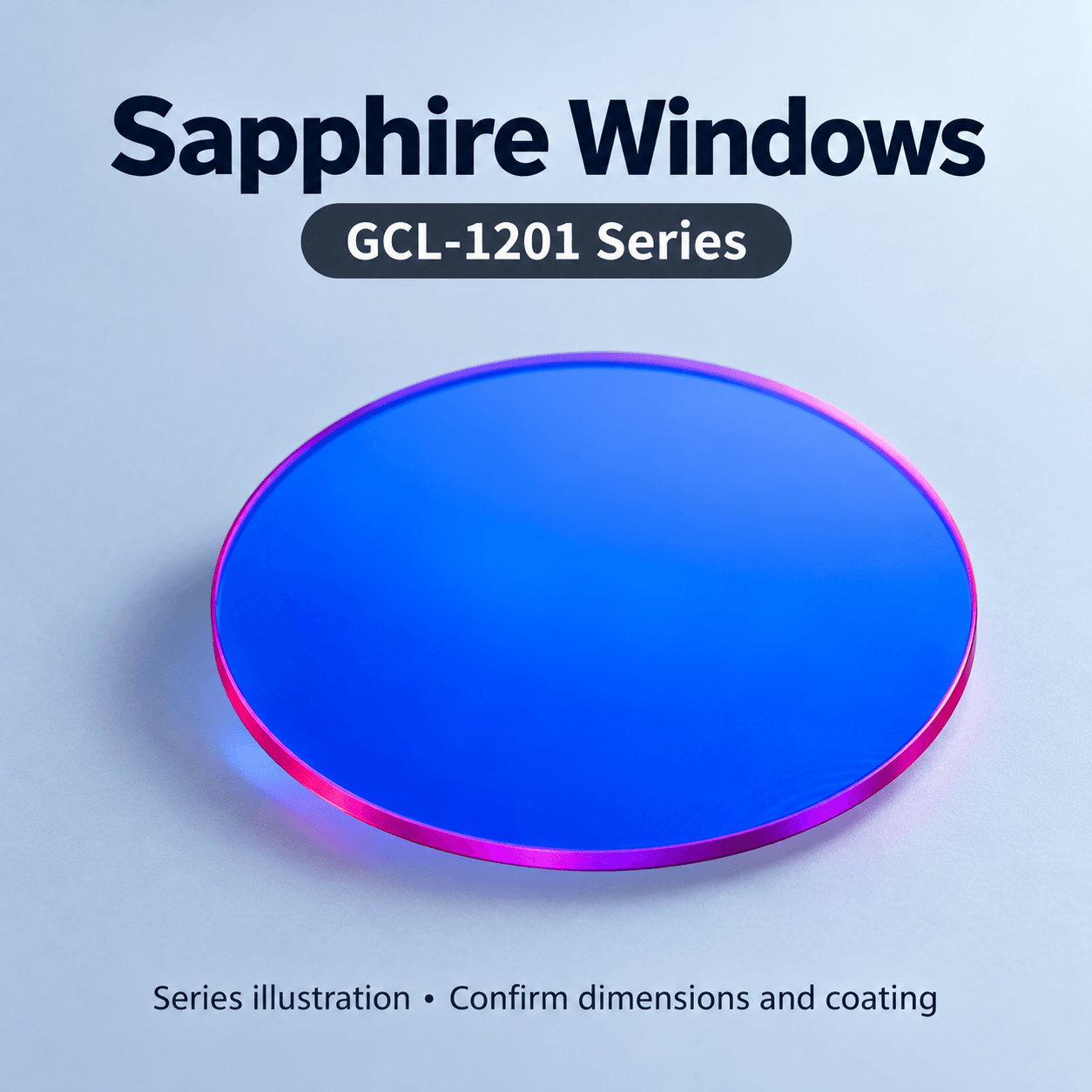 GCL-1201 Series Sapphire Windows — English reference illustration