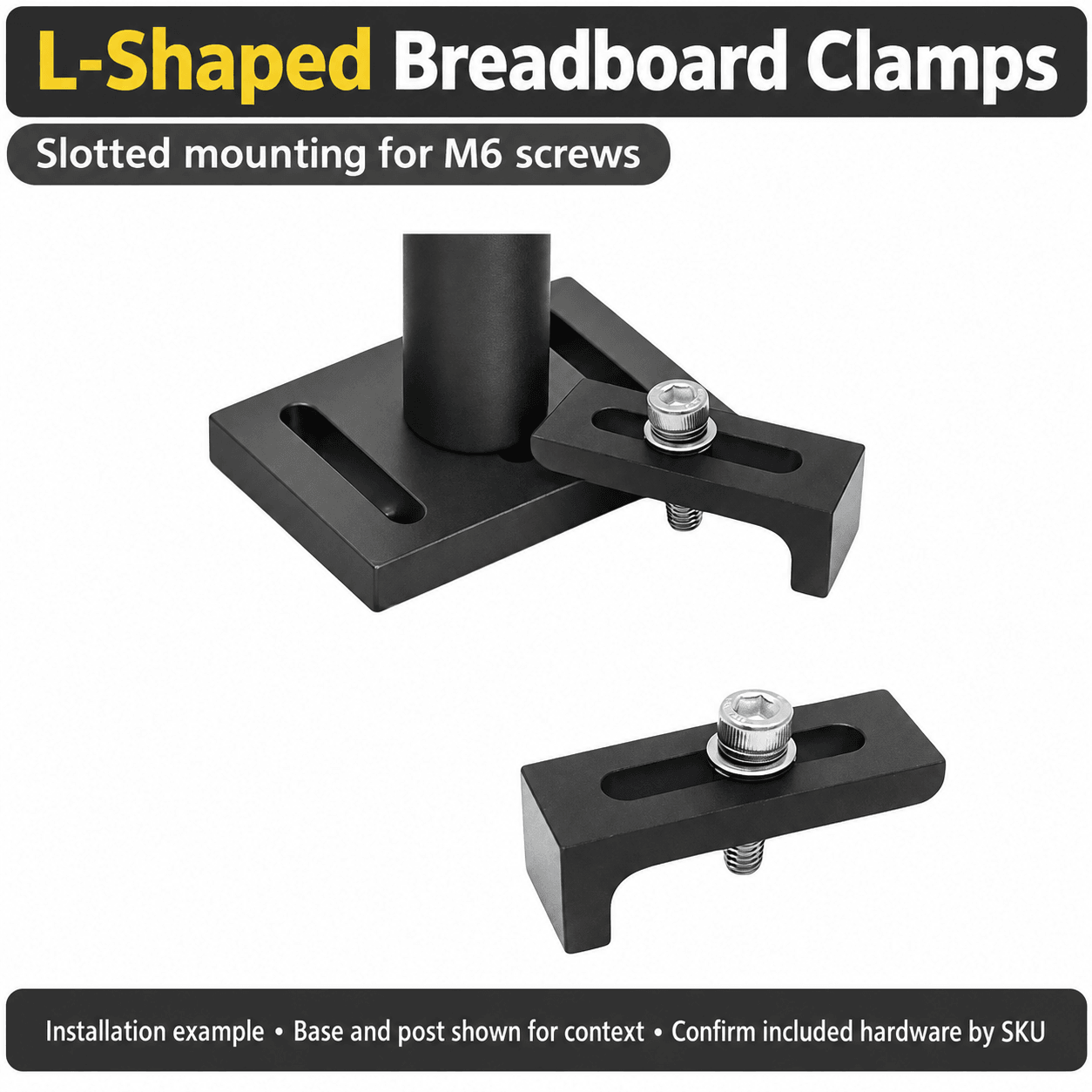 ZGY-T6 Series L-Shaped Breadboard Clamps — English reference illustration