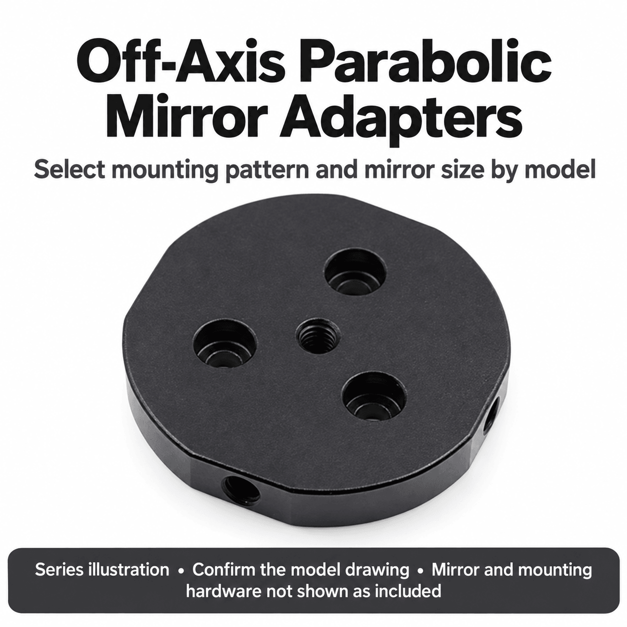 GCM-07061 Off-Axis Parabolic Mirror Adapters — English reference illustration