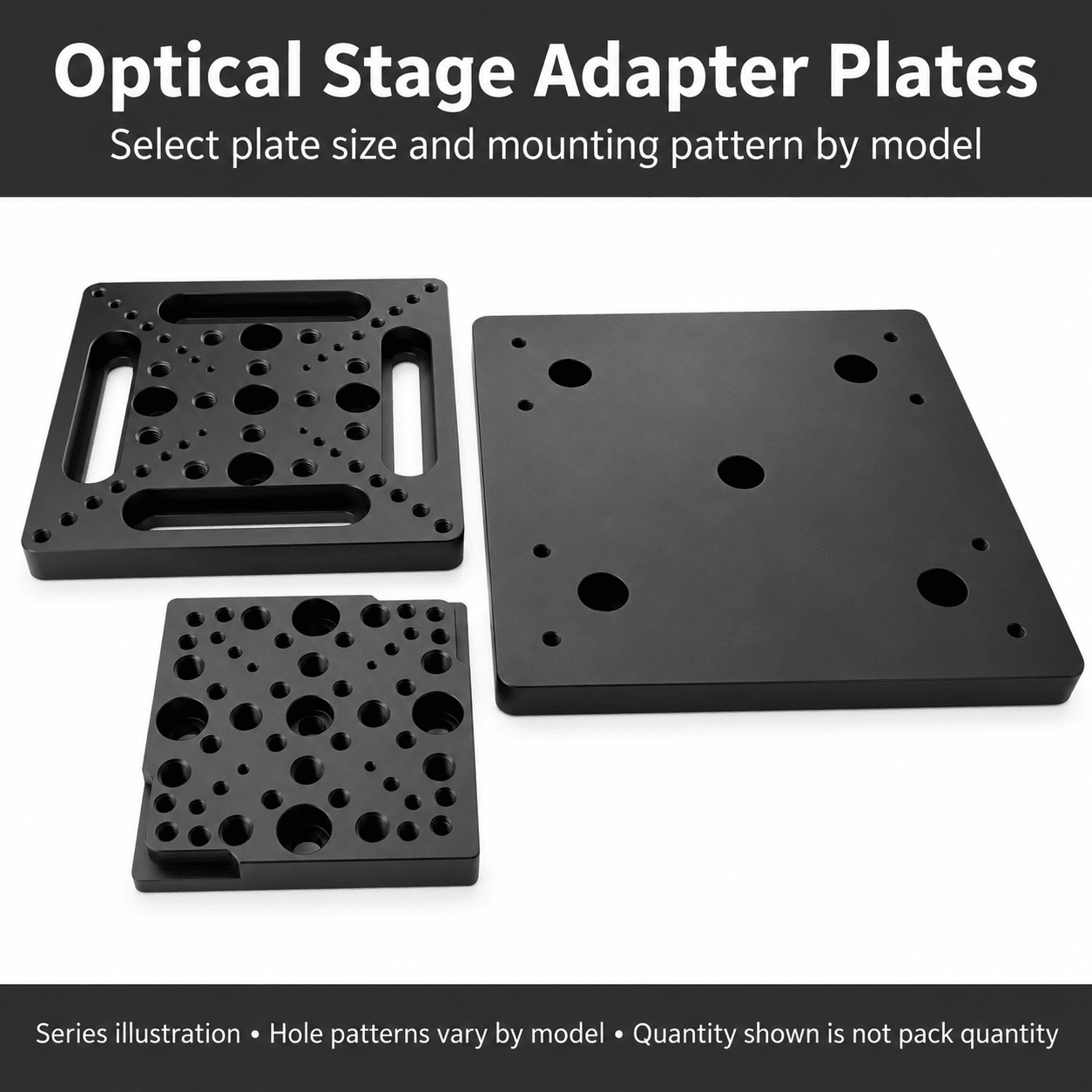 ZSB-S Optical Stage Adapter Plates — English reference illustration