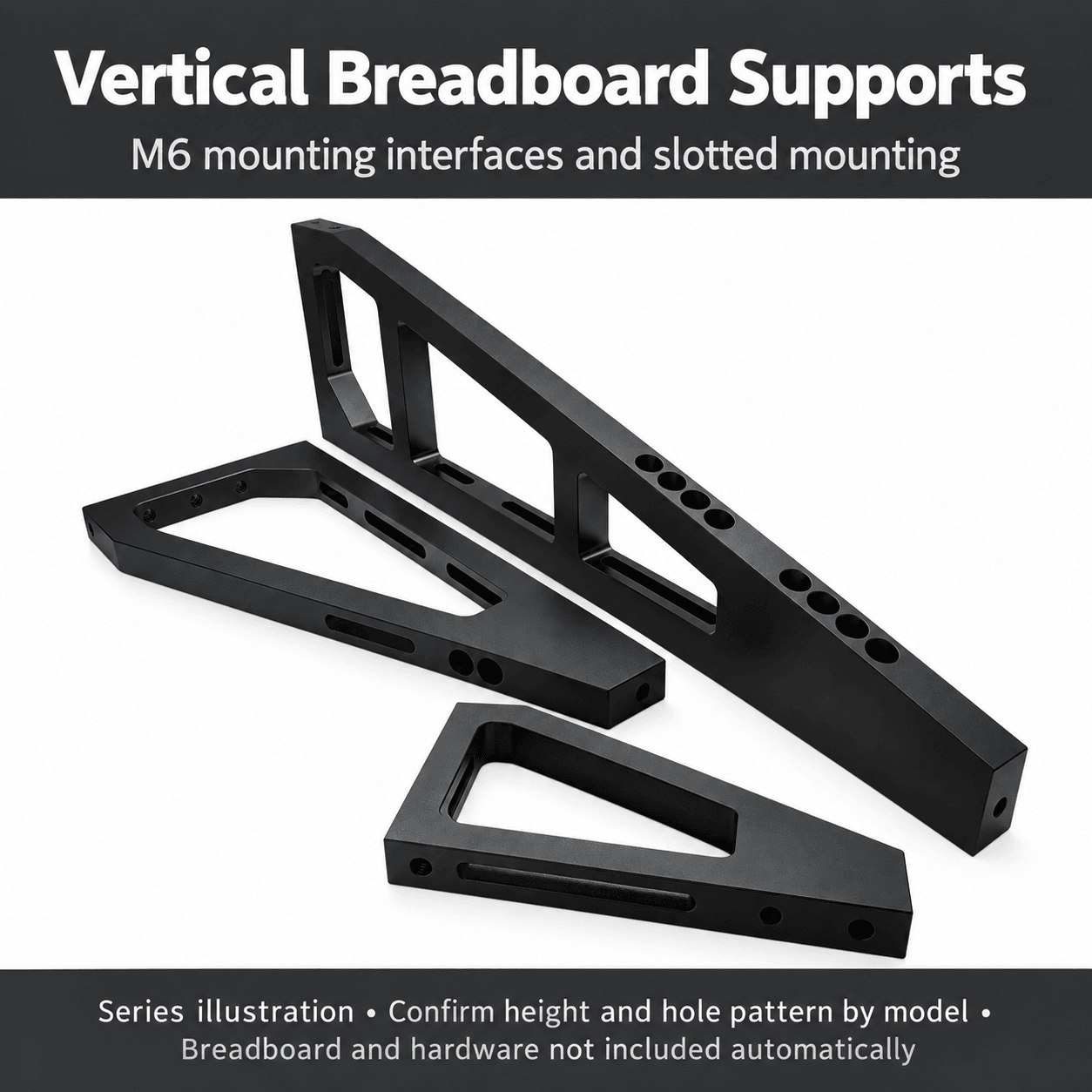 MCS Vertical Optical Breadboard Supports — English reference illustration