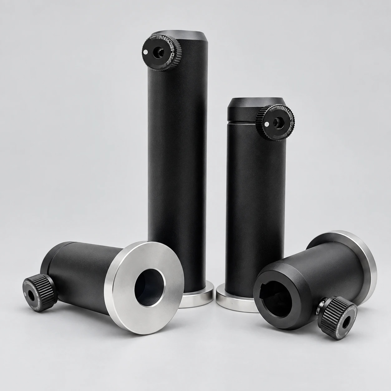 ZGW 系列 Φ12 / Φ12.7 mm 通孔型光学接杆筒系列主图（AI背景优化，型号以原始规格图为准）