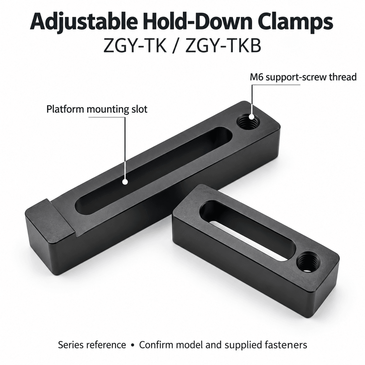 ZGY-TK / ZGY-TKB Adjustable Hold-Down Clamps — English reference illustration
