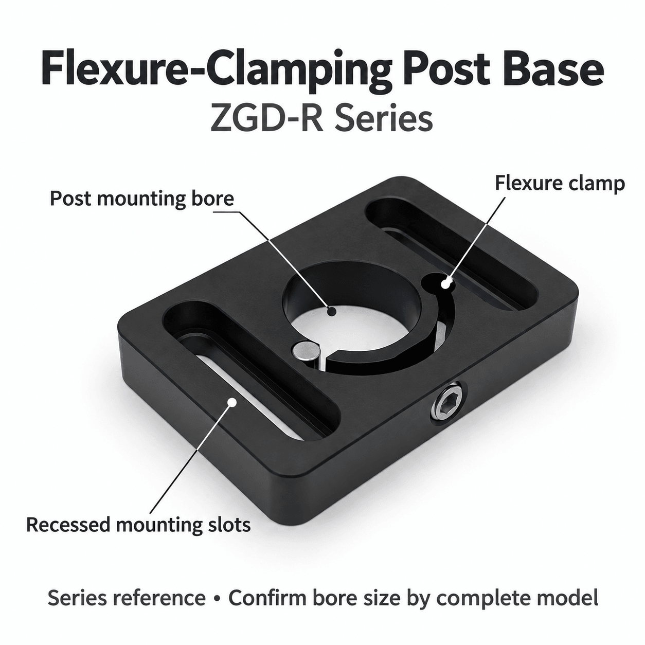 ZGD-R Flexure-Clamping Post Bases — English reference illustration