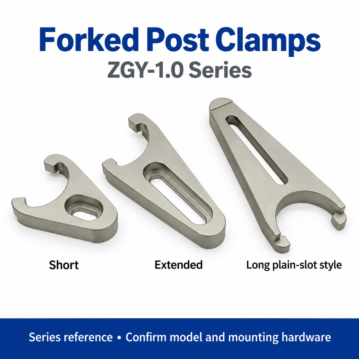 ZGY-1.0 Forked Post Clamps — English reference illustration