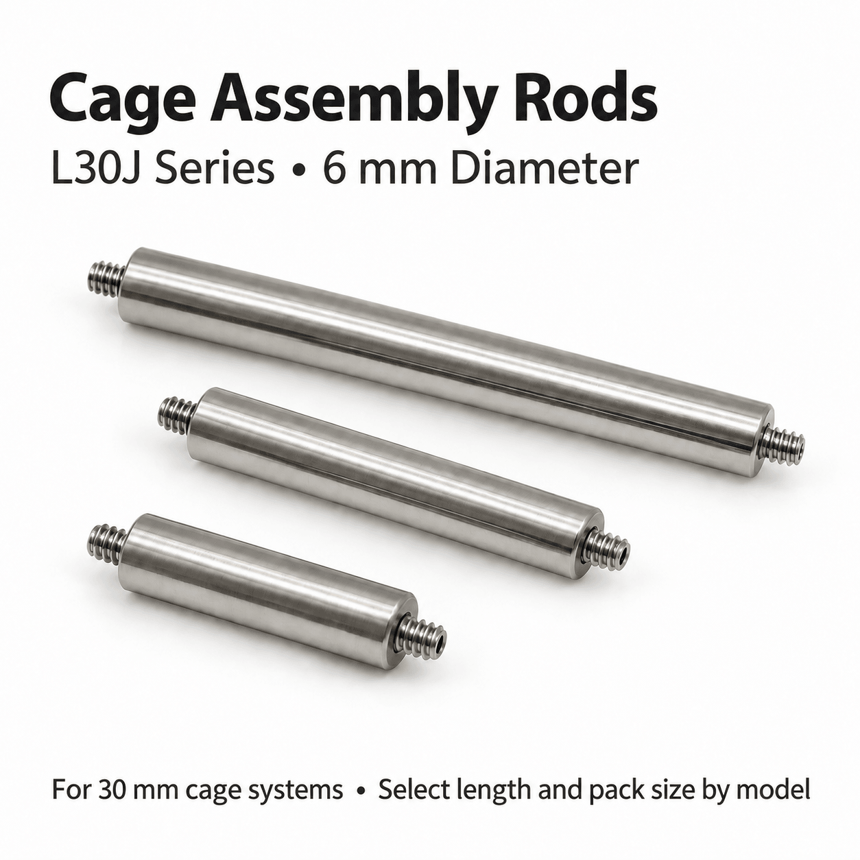 L30J Cage Assembly Rods for 30 mm Systems — English reference illustration