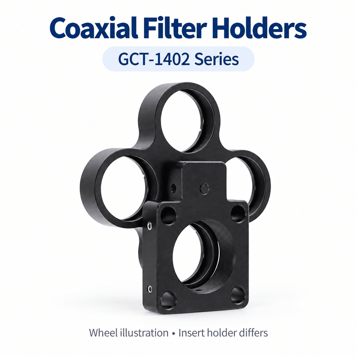 GCT Coaxial Filter Holders and Filter Wheels — English reference illustration