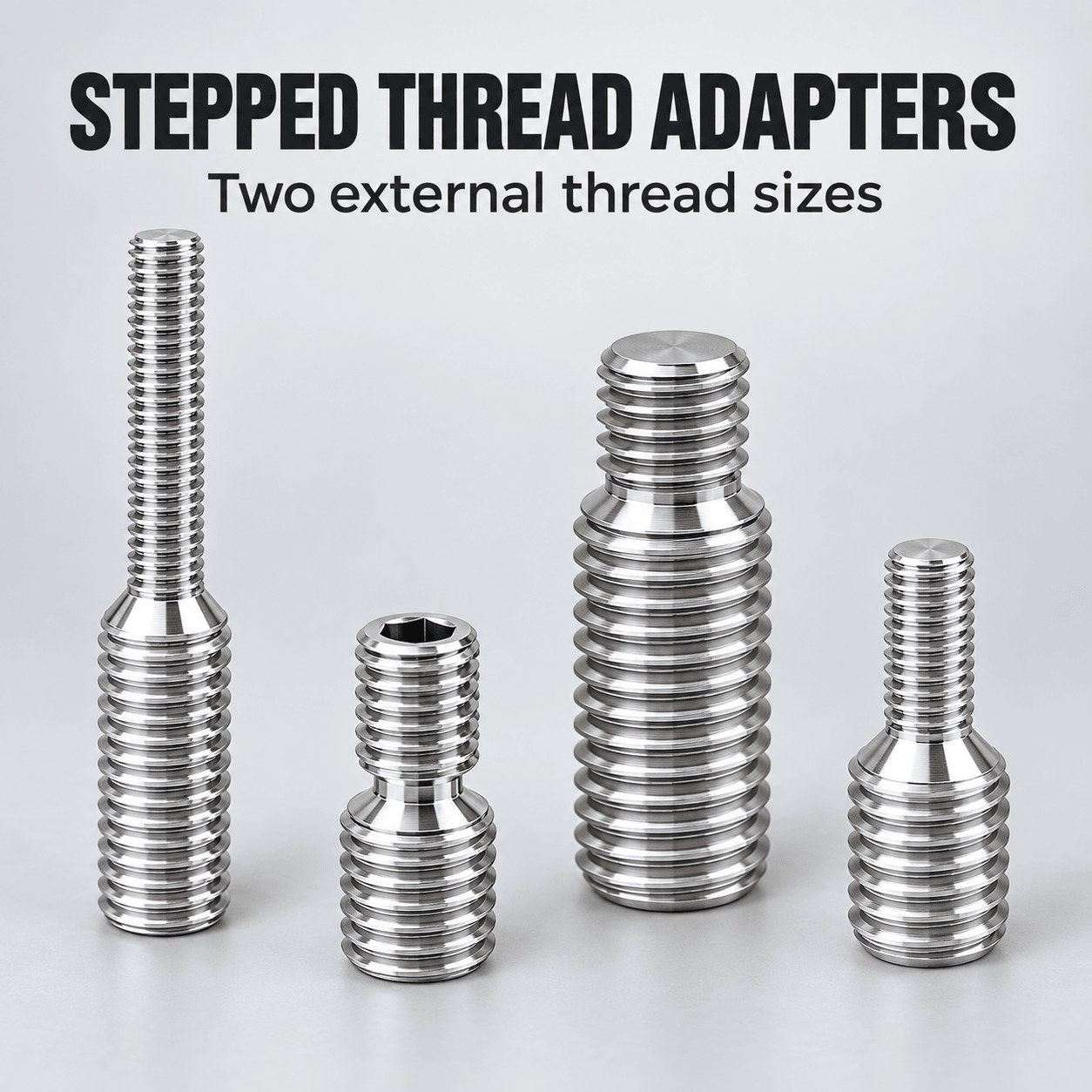 VS Stepped Male-Thread Adapters — English reference illustration