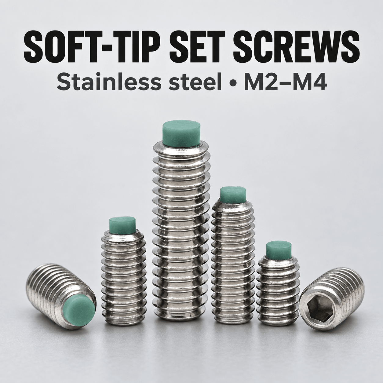 LNJ Soft-Tip Socket Set Screws — English reference illustration