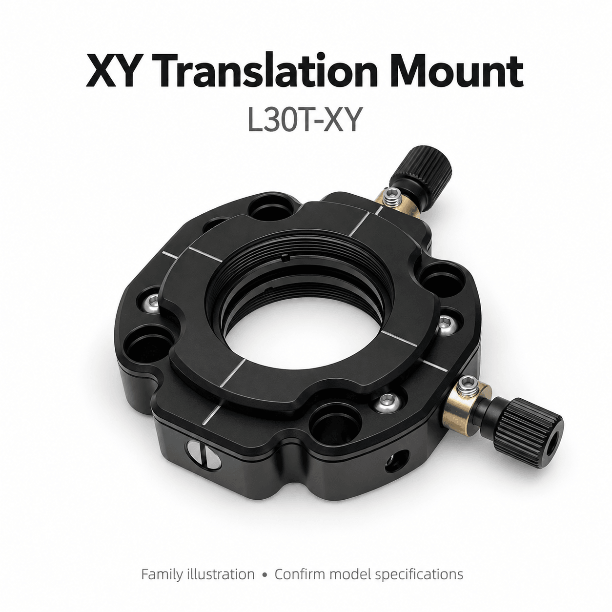L30T-XY Two-Axis Translation Optical Mount — English reference illustration
