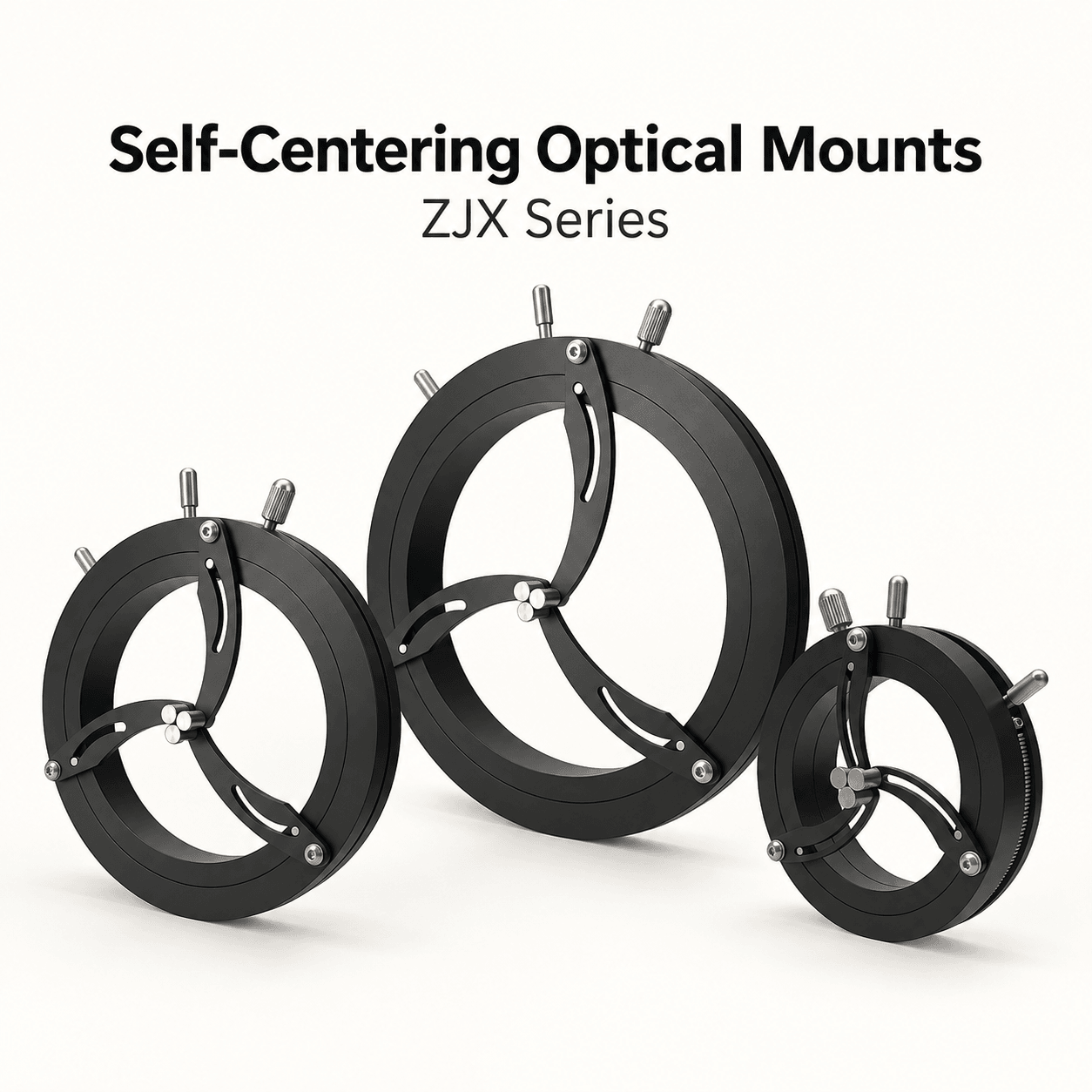 ZJX Self-Centering Optical Mounts — English reference illustration