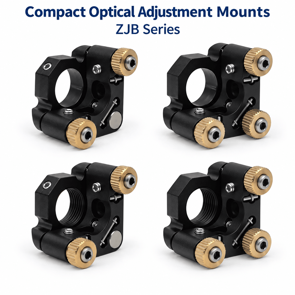 ZJB Compact Optical Adjustment Mounts — English reference illustration