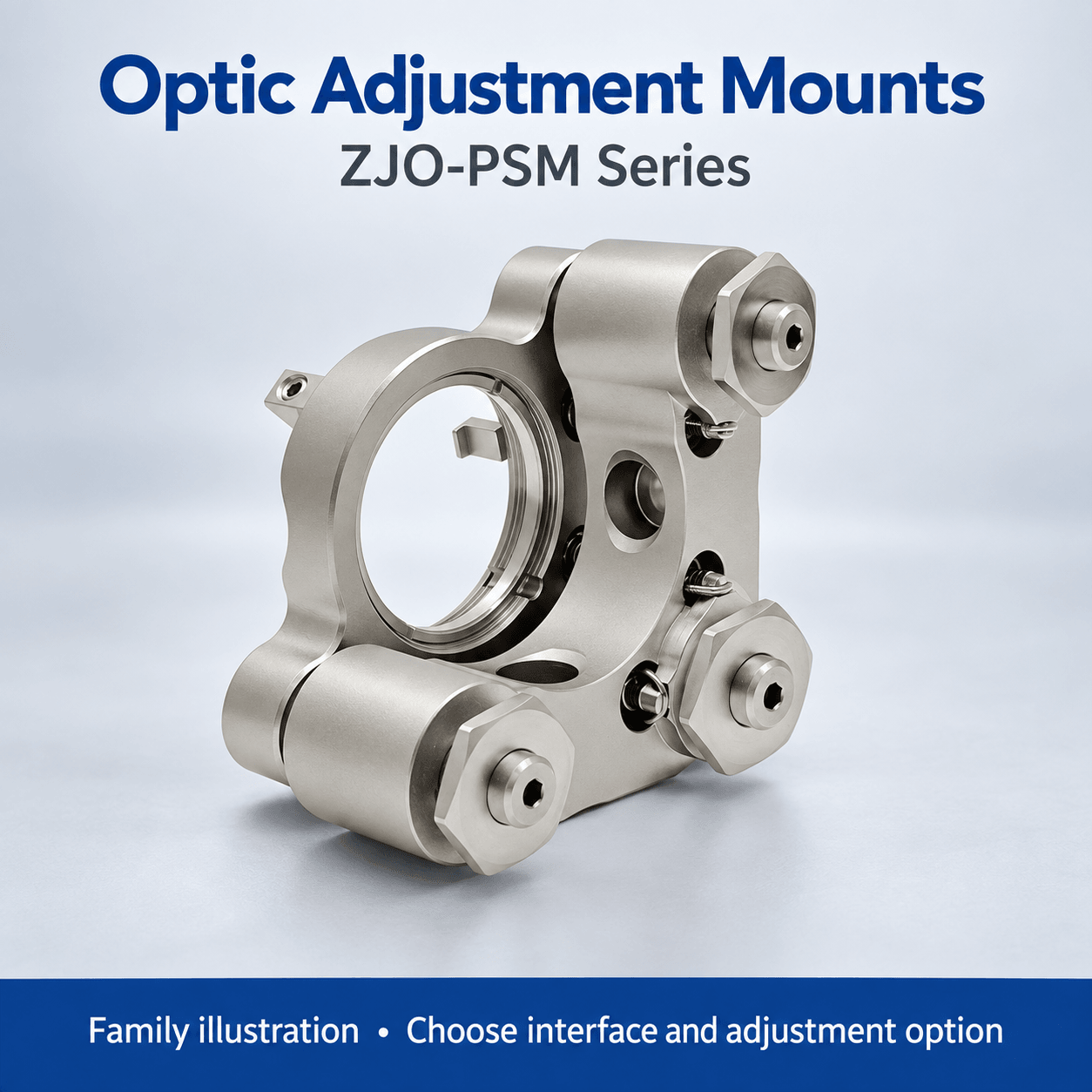 ZJO-PSM Source-Listed Stainless Steel Optic Mounts — English reference illustration
