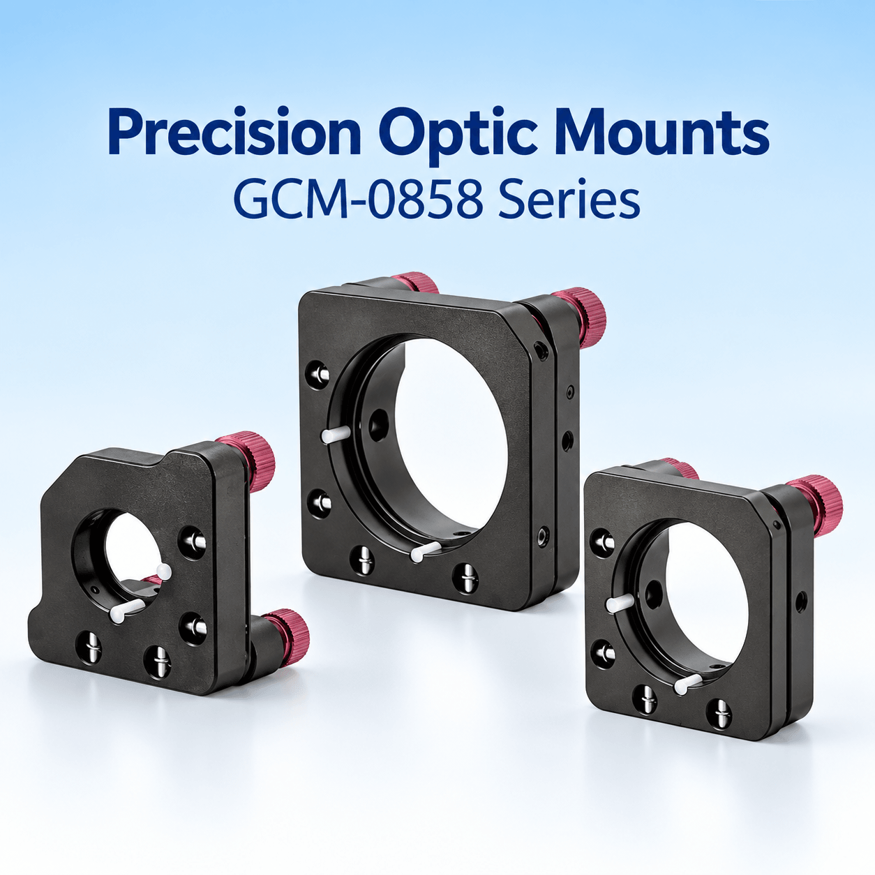GCM-0858 Lens and Mirror Mounts — English reference illustration