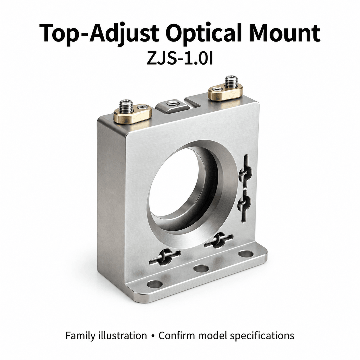 ZJS-1.0I Top-Adjust Optical Mount — English reference illustration