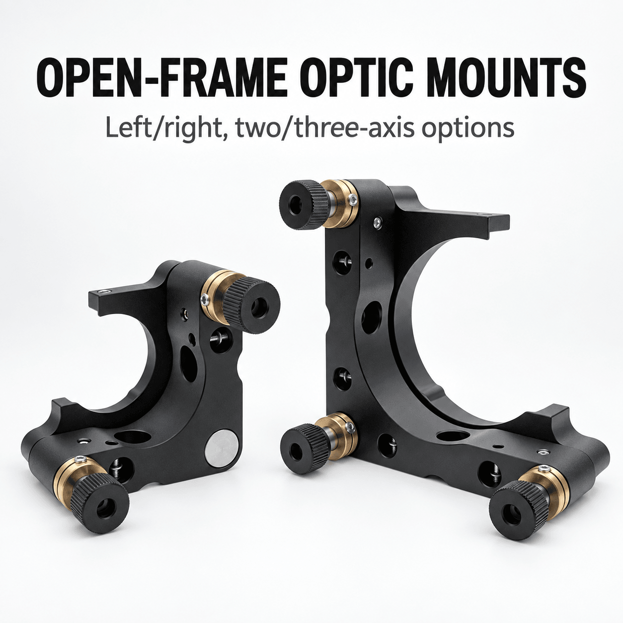 ZJK Left- and Right-Hand Open-Frame Optic Mounts — English reference illustration