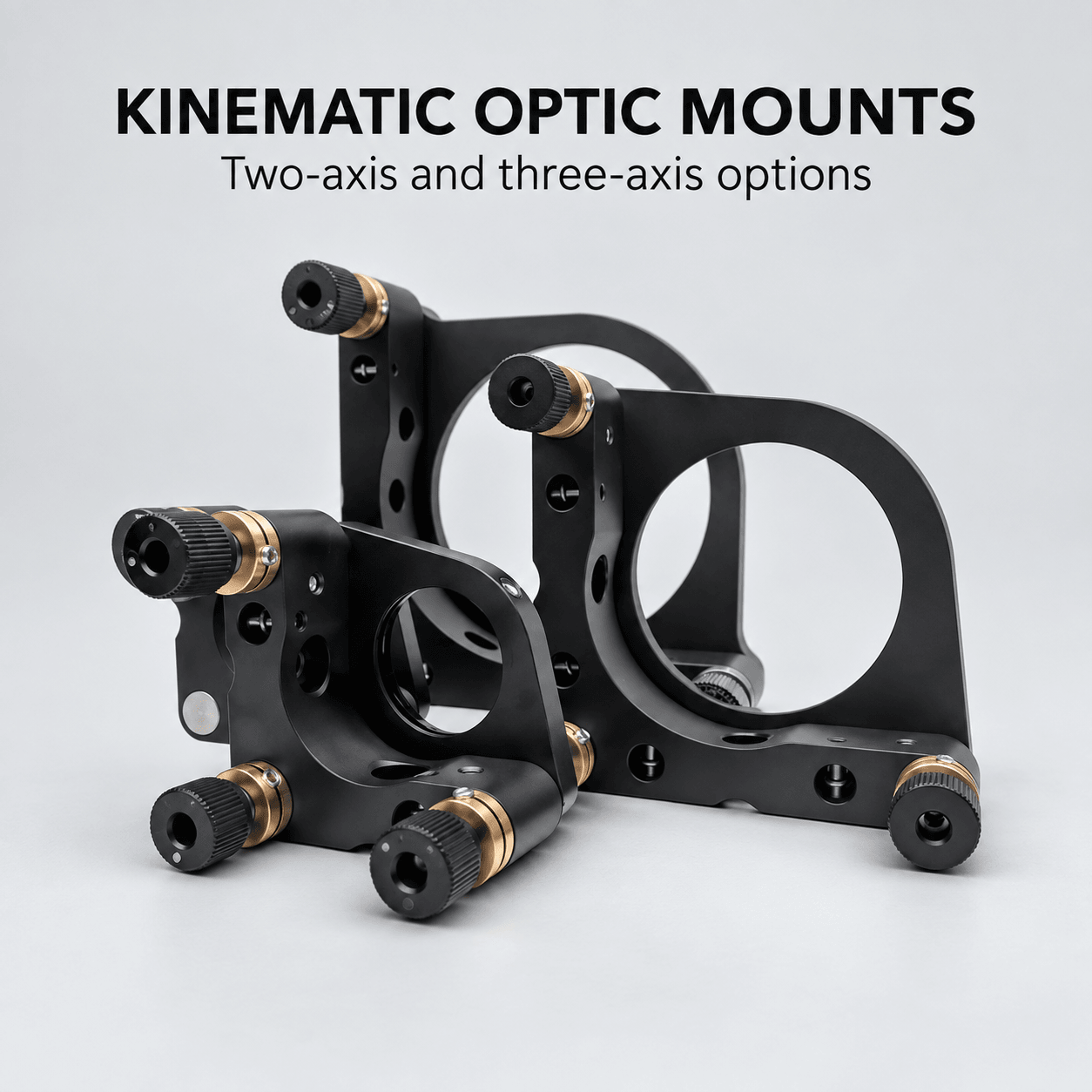ZJB Two-Axis and Three-Axis Kinematic Optic Mounts — English reference illustration