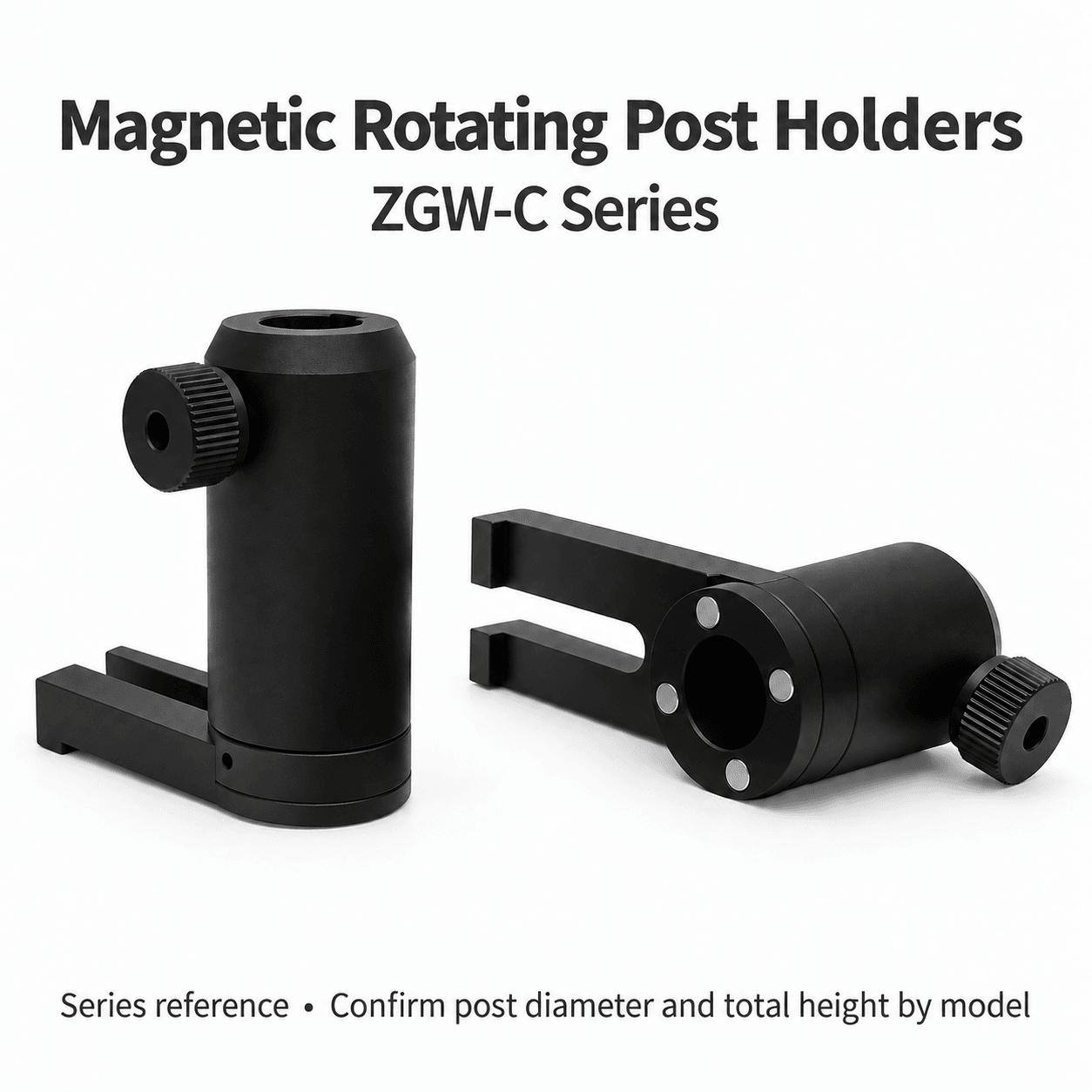 ZGW-C Magnetic Rotating Optical Post Holders — English reference illustration