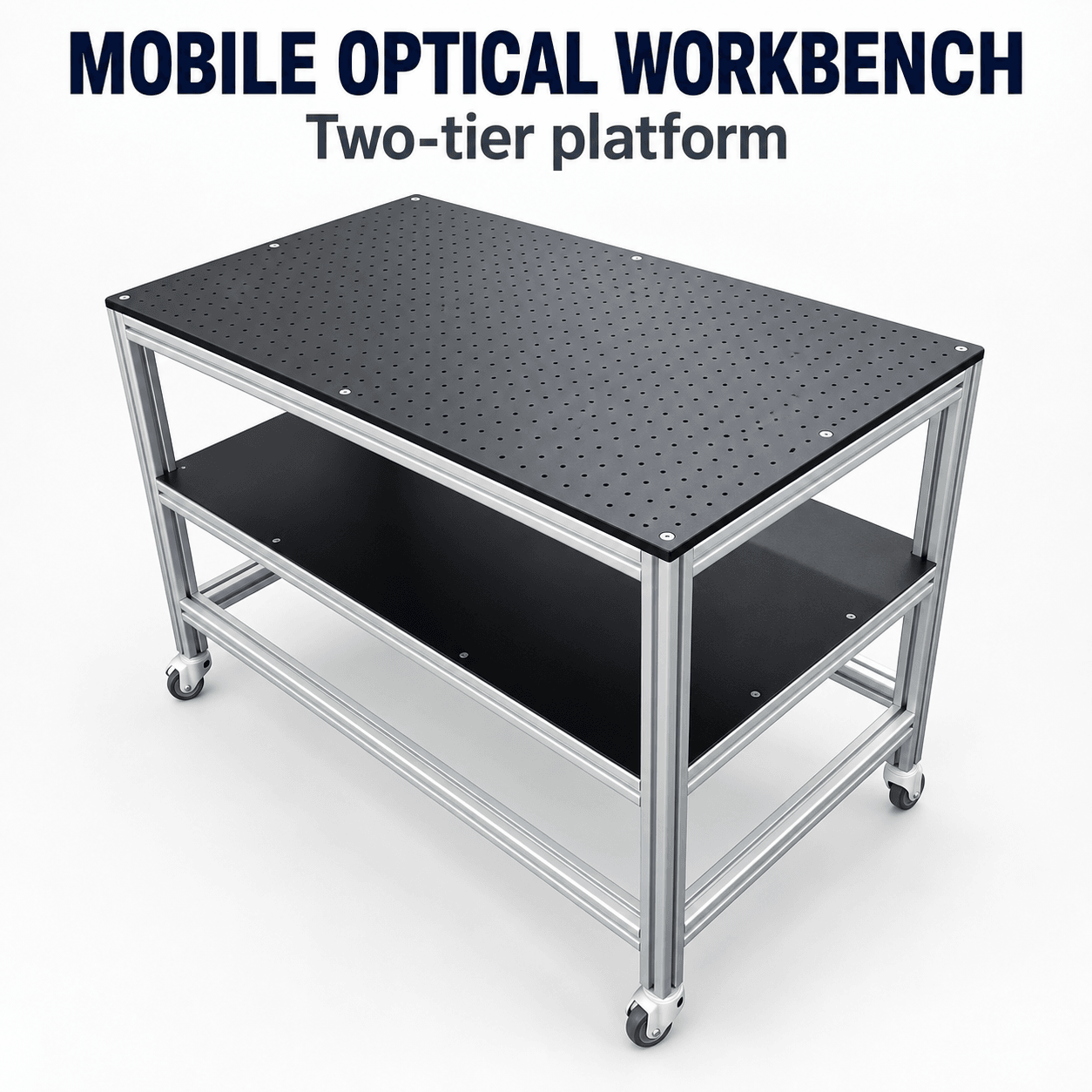 Two-Tier Mobile Optical Workbenches — English reference illustration