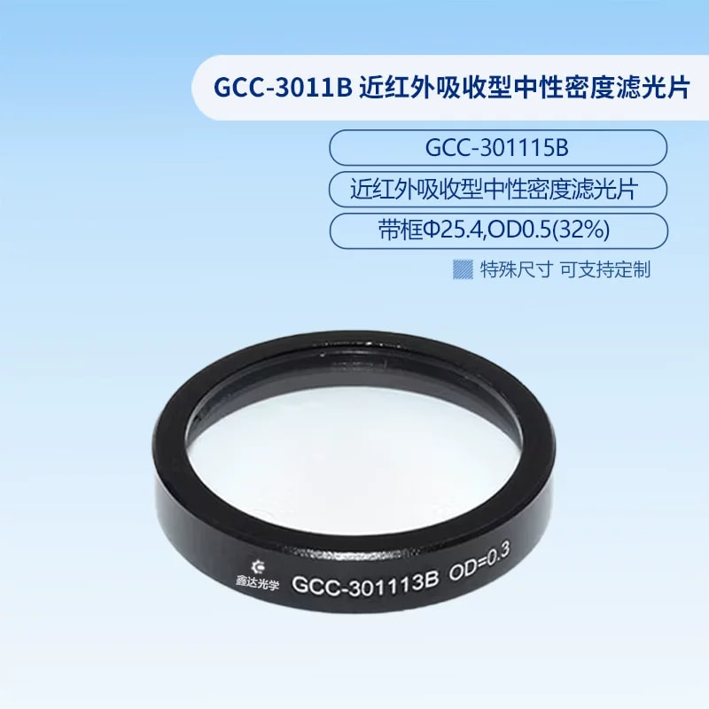 GCC-3011B 系列 Φ25.4 mm 近红外吸收型中性密度滤光片来源图片 3