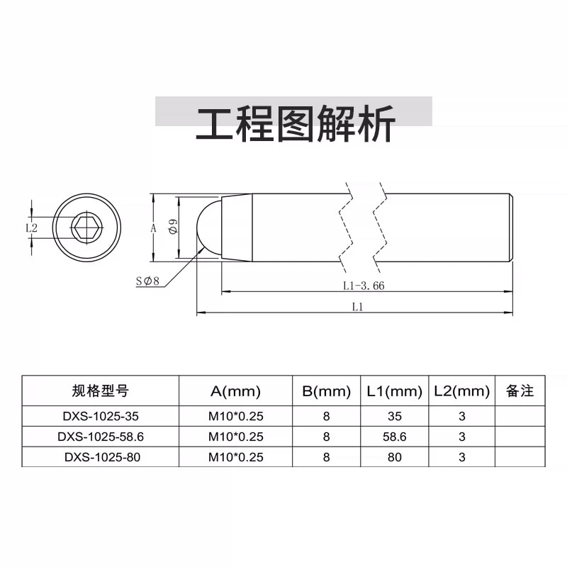 DXS 系列 M10 × 0.25 细牙调节螺钉来源图片 2