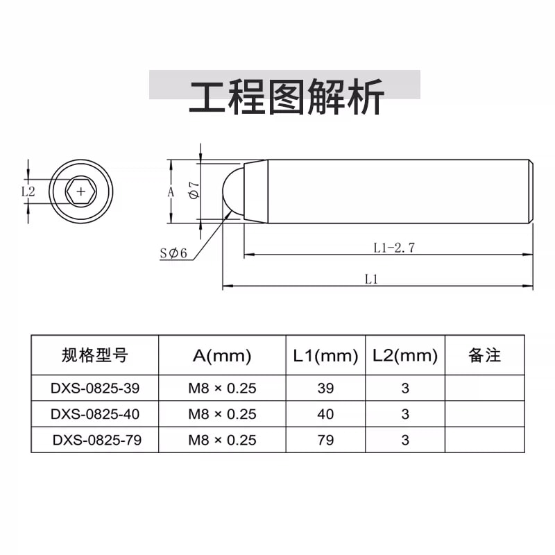 DXS 系列 M8 × 0.25 细牙调节螺钉来源图片 2