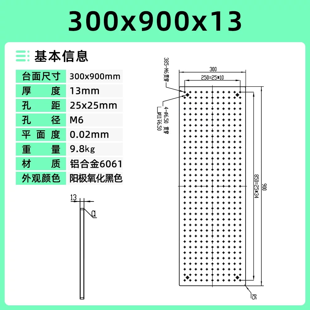 6061 铝合金 M6 网格实心光学平板来源图片 10